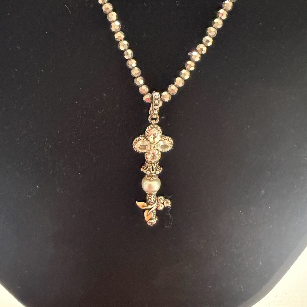 Barbara Bixby key enhancer Silver 925, quartz, gray  pearl, 18kt gold. - Picture 3 of 4